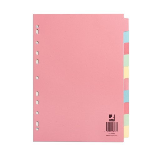 Subject Dividers 10 Part A4 Assorted Colours