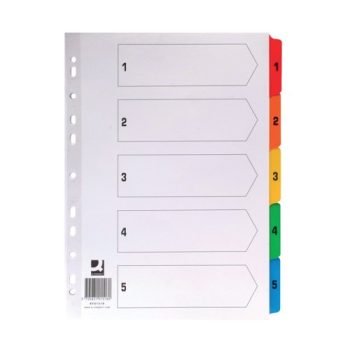 Index Dividers A4 1-5 Colour A4 Mylar Tabs