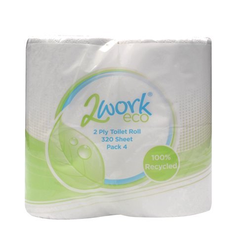 Soft Toilet Rolls Recycled 2 Ply 320 Sheets TR320E - Pack 36