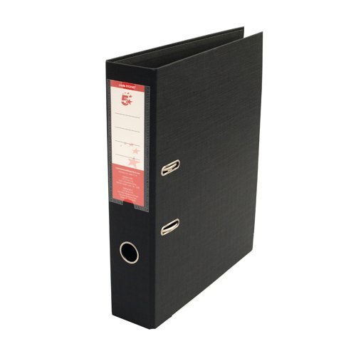 Lever Arch Files Black Foolscap Polyprop Covered - Pack 10