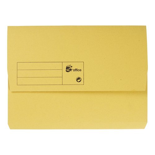 Document Wallets A4 Yellow Half Flap - Pack 50