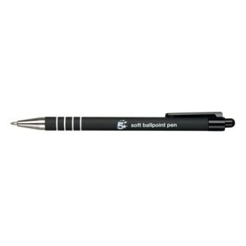 Soft Grip Pens Black Retractable - Pack 12