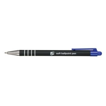 Soft Grip Pens Blue Retractable - Pack 12