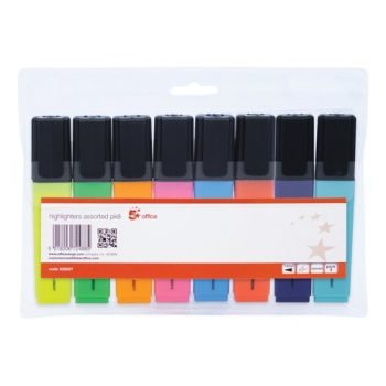 Highlighters Assorted Wallet 8 Chisel Tip