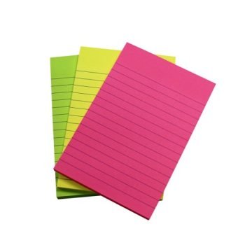 Extra Sticky Notes 6x4 Neon Ruled 90 Sheets - Pack 3