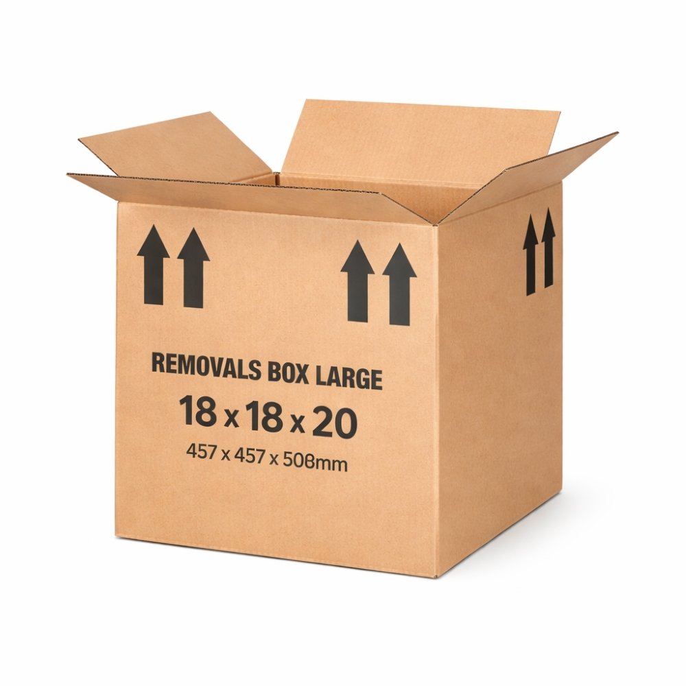 Removals Box Large 18x18x20 457x457x508mm - Open Top - Fusion Office UK Removals Box Large 18x18x20 457x457x508mm - Open Top - Fusion Office UK