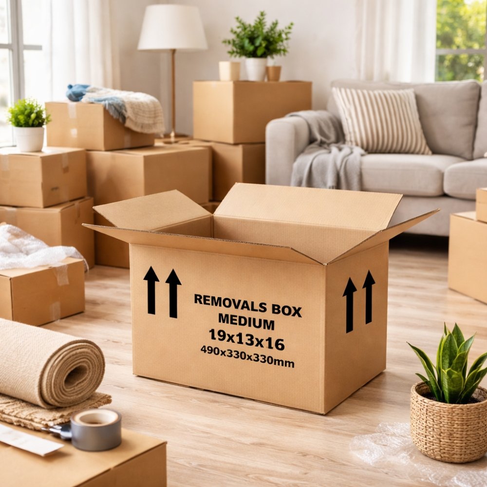 Removals Box Medium 19x13x13 490x330x330mm - Lifestyle - Fusion Office UK Removals Box Medium 19x13x13 490x330x330mm - Lifestyle - Fusion Office UK