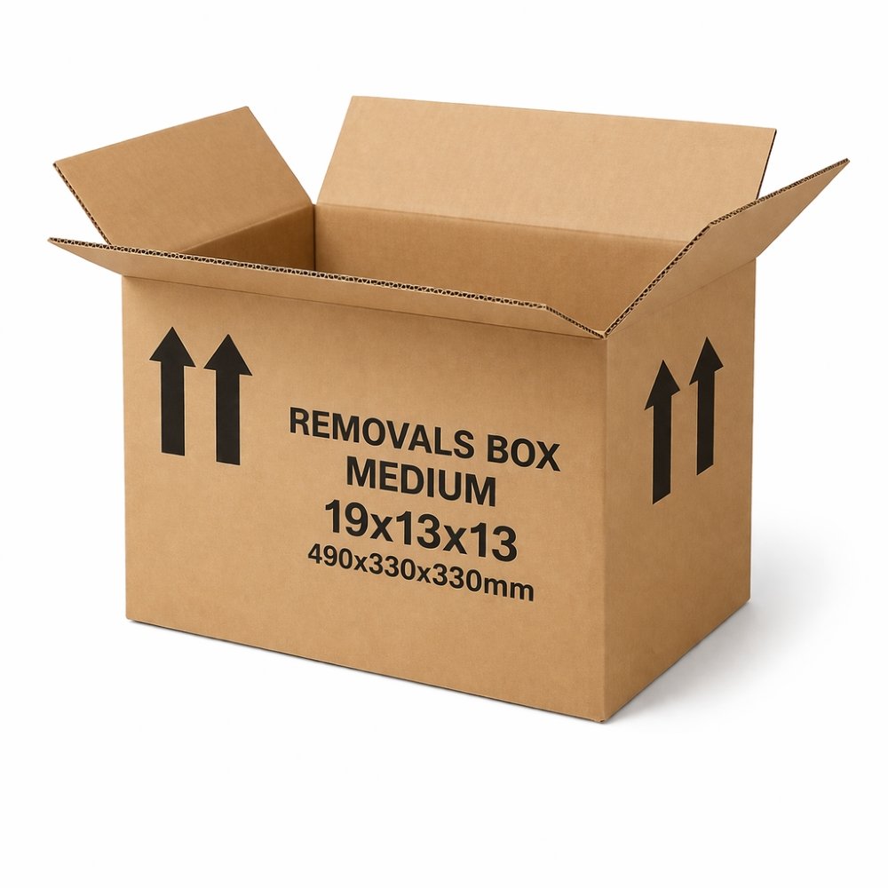 Removals Box Medium 19x13x13 490x330x330mm - Open Top - Fusion Office UK Removals Box Medium 19x13x13 490x330x330mm - Open Top - Fusion Office UK