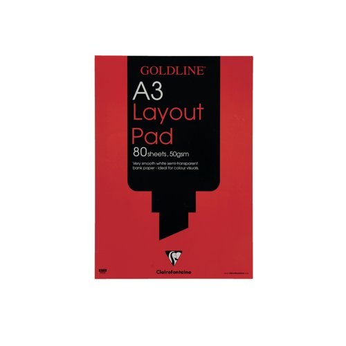 Goldline A3 Layout Pad Bank Paper 50gsm 80 Sheets White Paper GPL1A3
