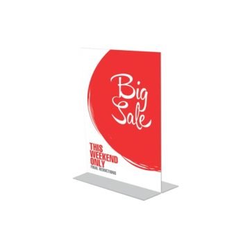 Sign Holder Portrait Stand Up A4 Clear
