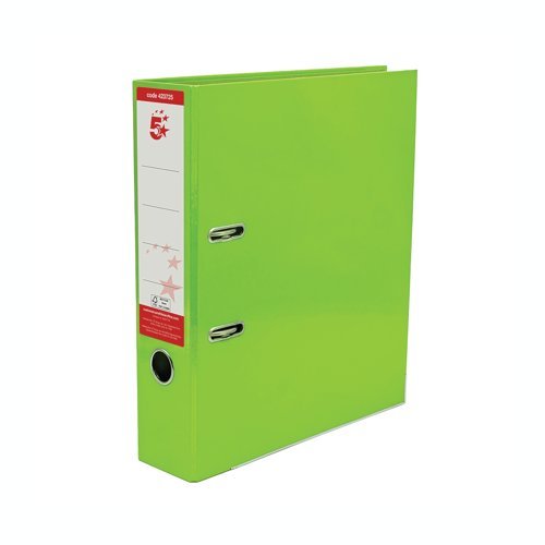 Lever Arch Files A4 Green Paper Covered - Pack 10