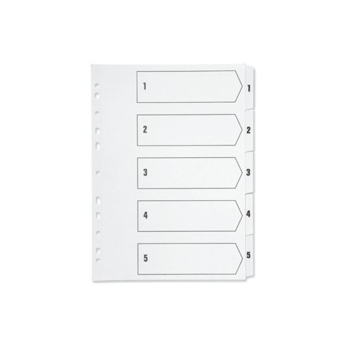 1-5 Plastic Index White A4