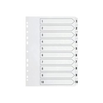 1-10 Plastic Index White A4