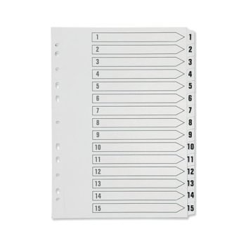 1-15 Plastic Index White A4