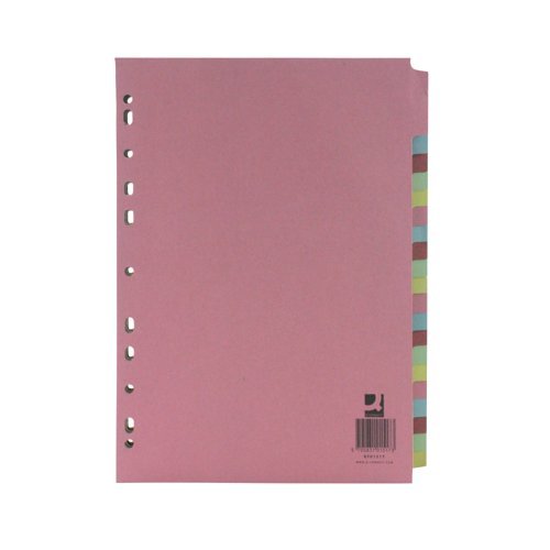 Subject Dividers 20 Part A4 Assorted Colours