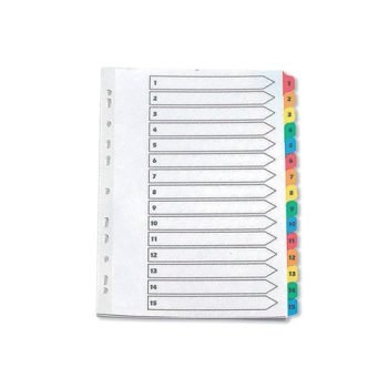 Index Dividers A4 1-15 Colour A4 Mylar Tabs