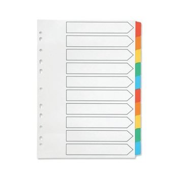 Subject Dividers A4 10 Part Colour A4 Mylar Tabs
