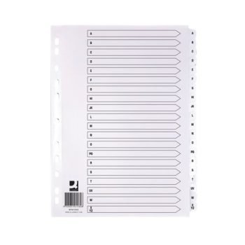 Index Dividers A4 A-Z White A4 Mylar Tabs