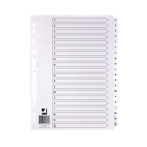 Index Dividers A4 A-Z White A4 Mylar Tabs