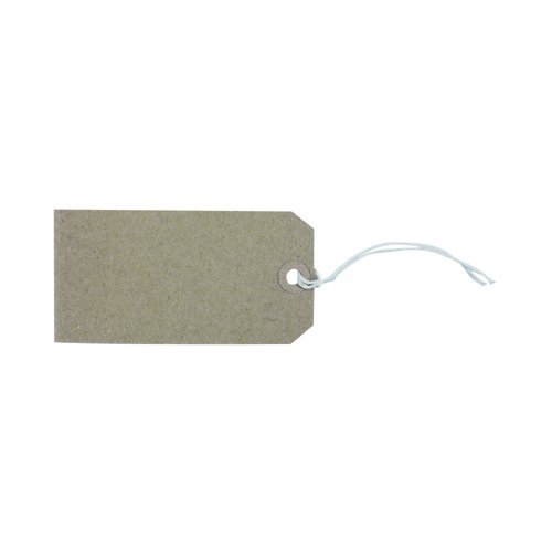 Ticket Label Strung Tags 120x60mm Buff/Brown - Pack 1000