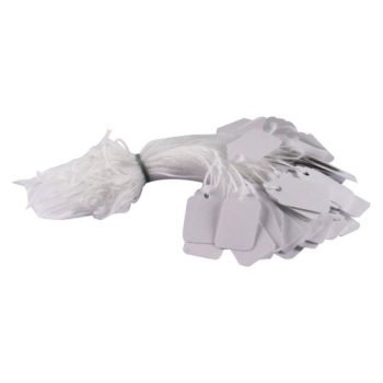 Ticket Label Strung Tags 16x27mm White - Pack 1000