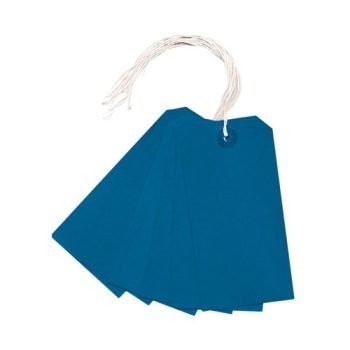 Ticket Label Strung Tags 120x60mm Blue - Pack 1000