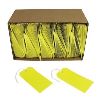 Ticket Label Strung Tags 120x60mm Yellow - Pack 1000