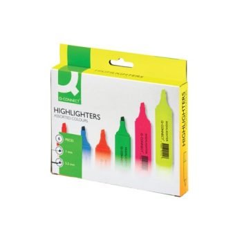 Highlighters Assorted Wallet 6 Chisel Tip
