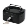 Metal Cash Box 150mm Black (6 inch) Key Lock CBBK6 - Each