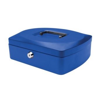 Metal Cash Box 250mm Blue (10 Inch) Key Lock CBBL10 - Each