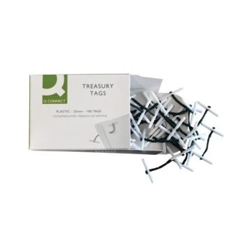 Plastic Ended Treasury Tags Green 25mm 27091/10 - Pack 100