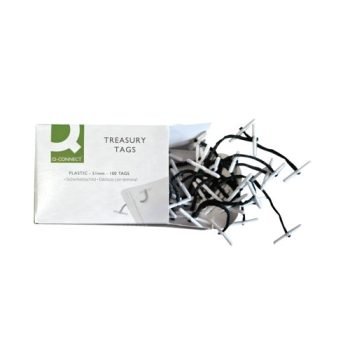 Plastic Ended Treasury Tags Green 51mm 27101/10 - Pack 100
