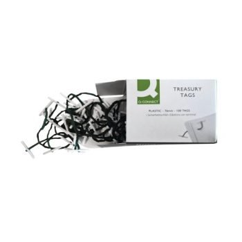 Plastic Ended Treasury Tags Green 76mm - 100