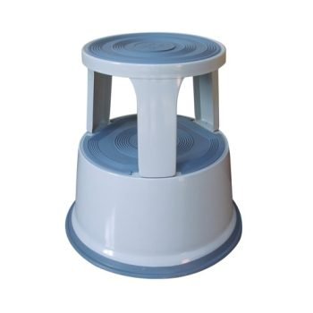 Metal Step Kick Stool With Castors Grey 7RLSTEP-GY
