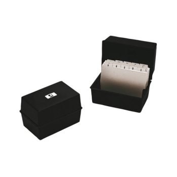 Card Index Box 5x3 Inch 127x76mm Black