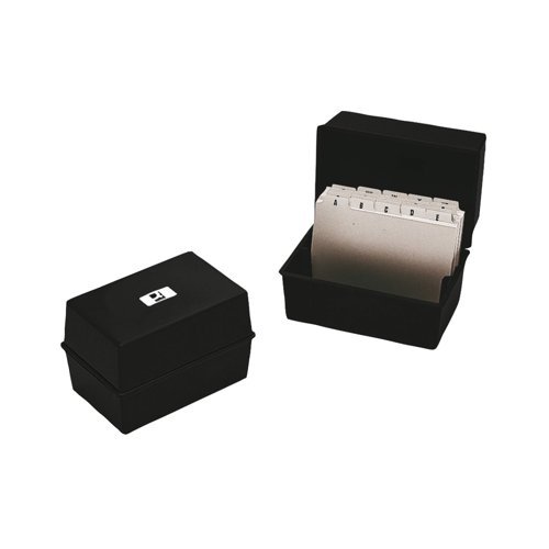 Card Index Box 6x4 Inch 152x102mm Black