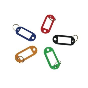 Key Tags Plastic Assorted Colours KTS100 - Pack 100
