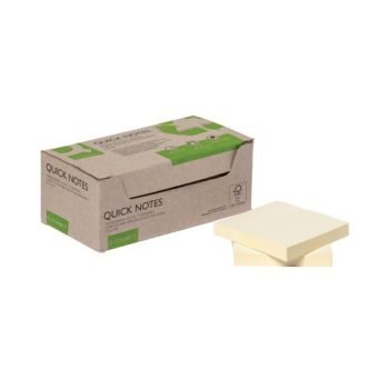 Repositionable Sticky Notes 76x76mm Recycled Yellow 21795 - Pack 12