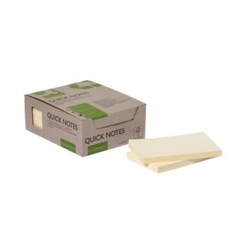 Recycled Sticky Notes 3x5 Yellow 100 Sheets - Pack 12