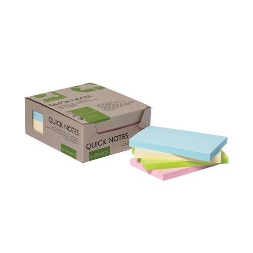 Recycled Sticky Notes 76x127mm Assorted Colours 100 Sheets 21435WP - Pack 12