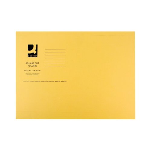 Square Cut Folders Manilla Foolscap 180gsm Yellow 44119PLAIN - Pack 100