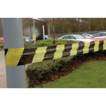 Flexocare Polythene Barrier Tape 72mm x500m Black/Yellow 304927