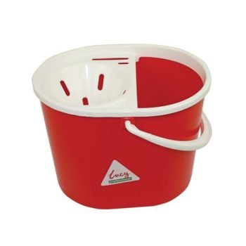 Plastic Mop Bucket With Wringer 15 Litre Red - 0907005