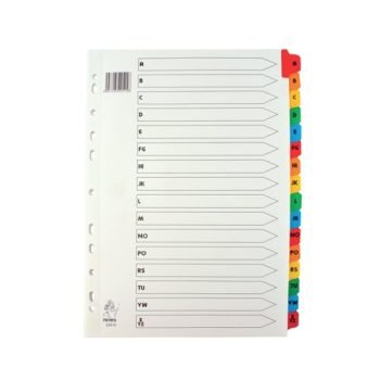 Index Dividers A4 A-Z Colour A4 Mylar Tabs