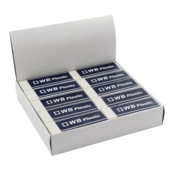 Erasers White with Blue Sleeve 792500 - Pack 20