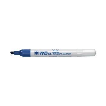 Drywipe Whiteboard Slim Markers Blue Chisel Tip (WBSL) 872003 - Pack 10
