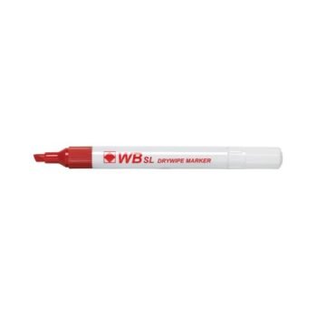 Drywipe Whiteboard Slim Markers Red Chisel Tip (WBSL) 872002 - Pack 10