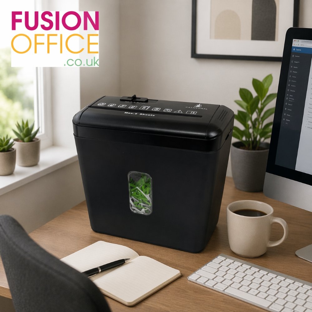 Compact Cross Cut Shredder 8.5 Litres (5 Sheet Capacity) - In Office - Fusion Office UK Compact Cross Cut Shredder 8.5 Litres (5 Sheet Capacity) - In Office - Fusion Office UK