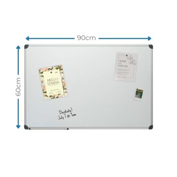 Magnetic Drywipe Whiteboard 600x900mm - Measurements - Fusion Office UK
