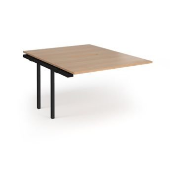 Connex Angled 1200 x 1600 x 725mm Back to Back Add On Bay - Black Frame / Beech Top - ACO1216-AB-K-B